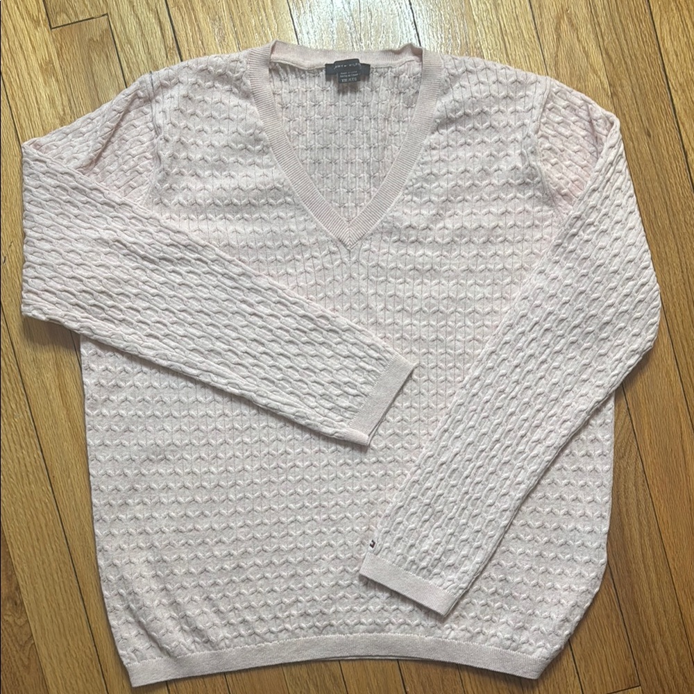 Tommy Hilfiger Sweater Light Pink V-Neck Sweater Women’s XXL
